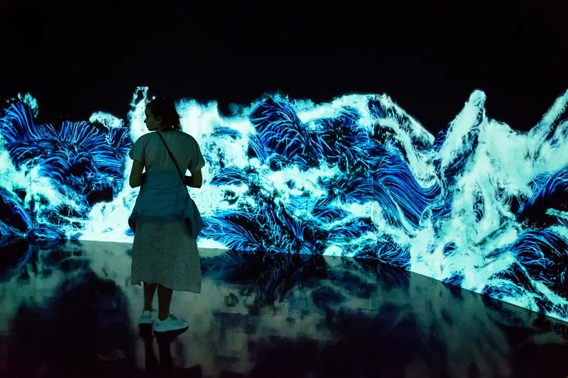 An immersive light installation inside teamLab Borderless in Tokyo
