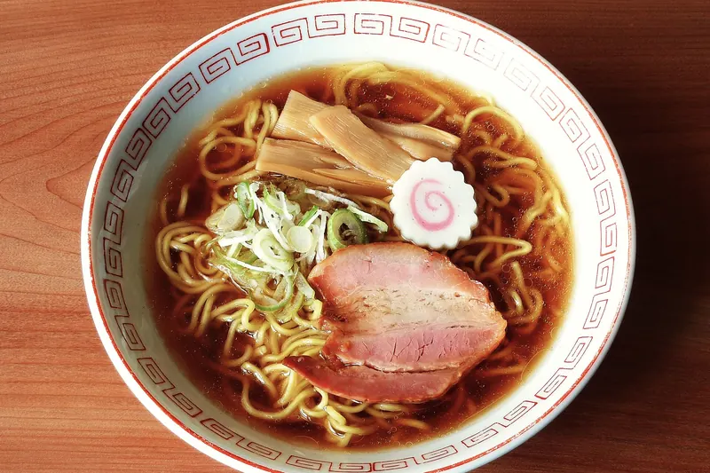 A bowl of Tokyo-style shoyu ramen