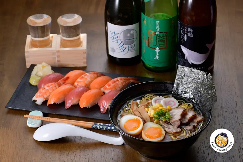 A ramen counter meal in Tokyo