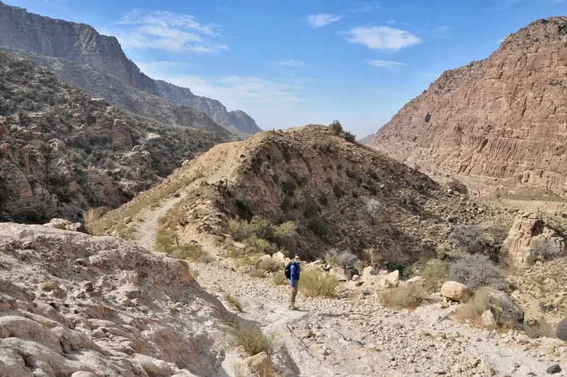 The Dana–Feynan trail passing through a valley in the reserve