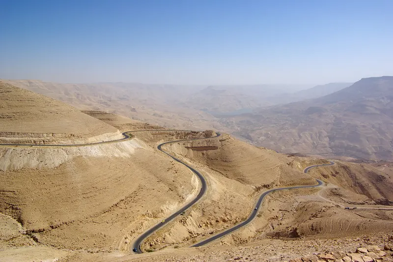 The Wadi Mujib canyon where it meets the Dead Sea
