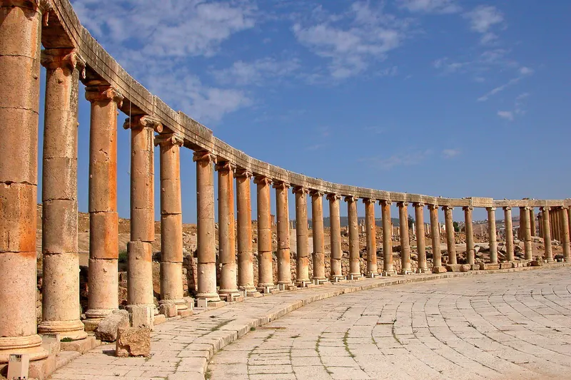 The oval plaza and colonnade at Jerash