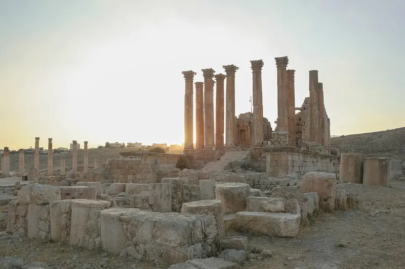The colossal columns of the Temple of Artemis at Jerash