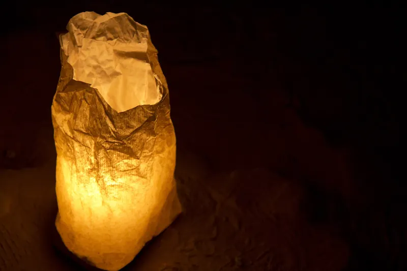 Candles lining the Siq at Petra by night