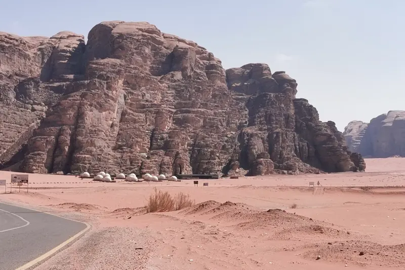 Traditional Bedouin camp tents in Wadi Rum