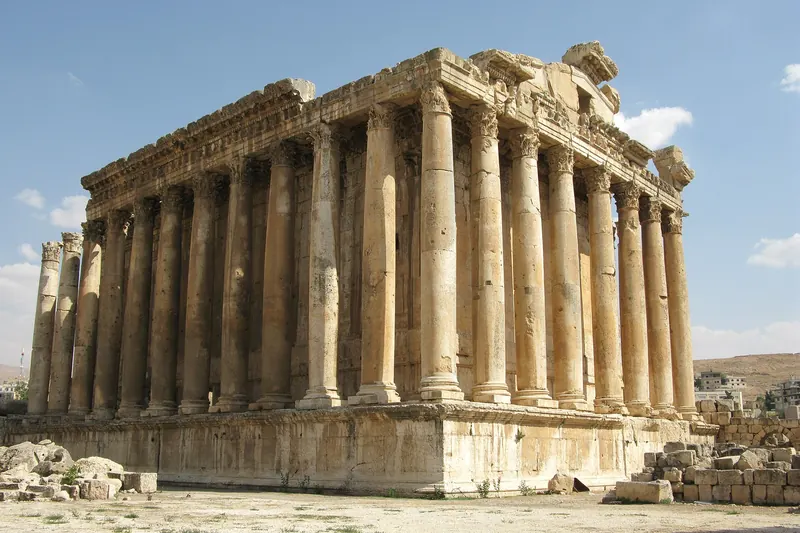 The columns and doorway of the Temple of Bacchus at Baalbek