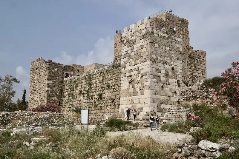The Crusader castle of Byblos above the ruins and the sea