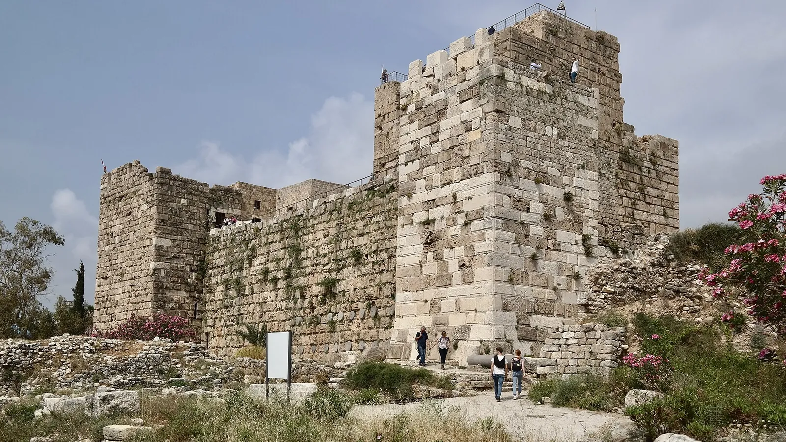 The Crusader castle of Byblos above the ruins and the sea