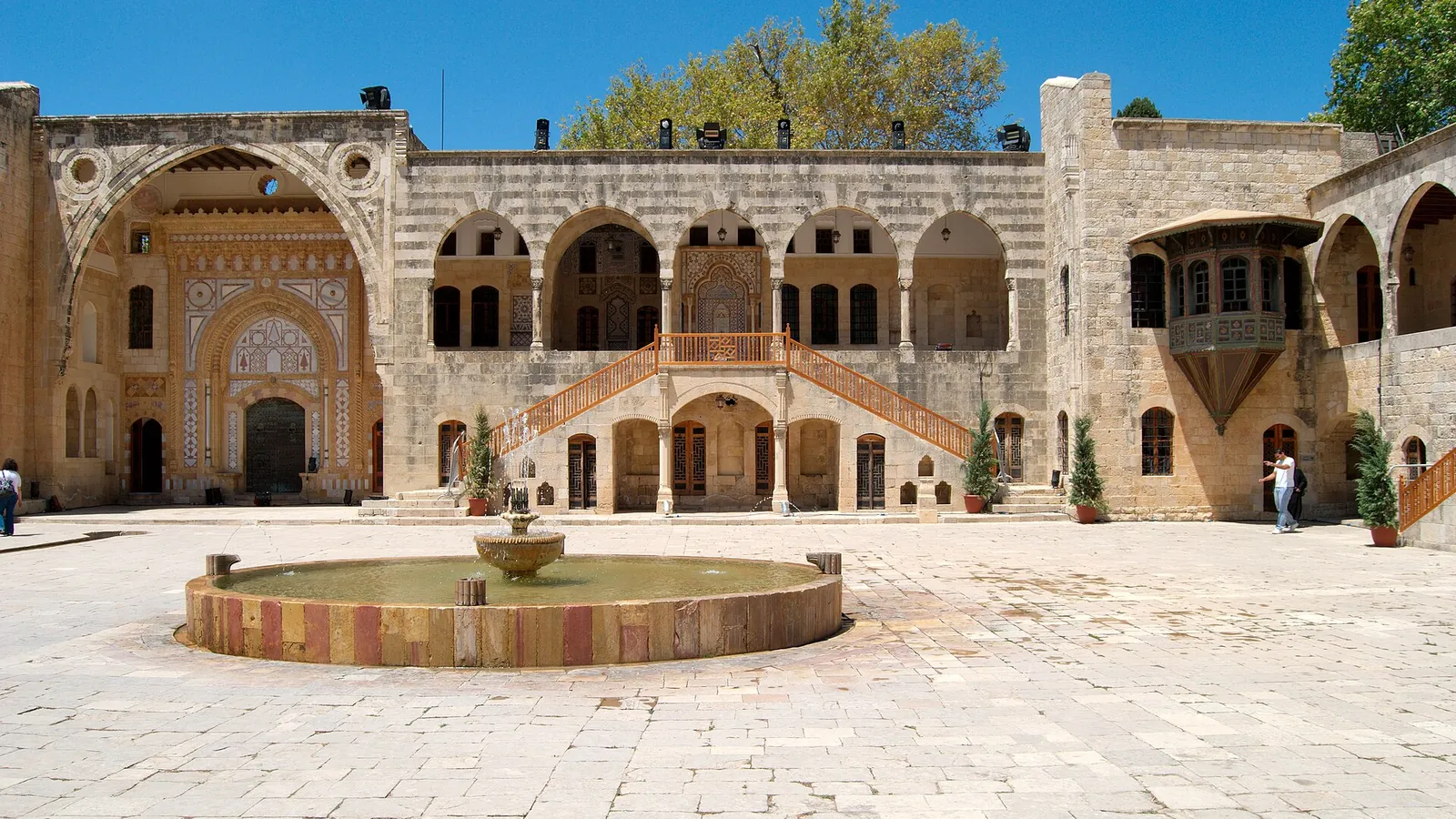The arcaded courtyard of Beiteddine Palace in the Chouf mountains