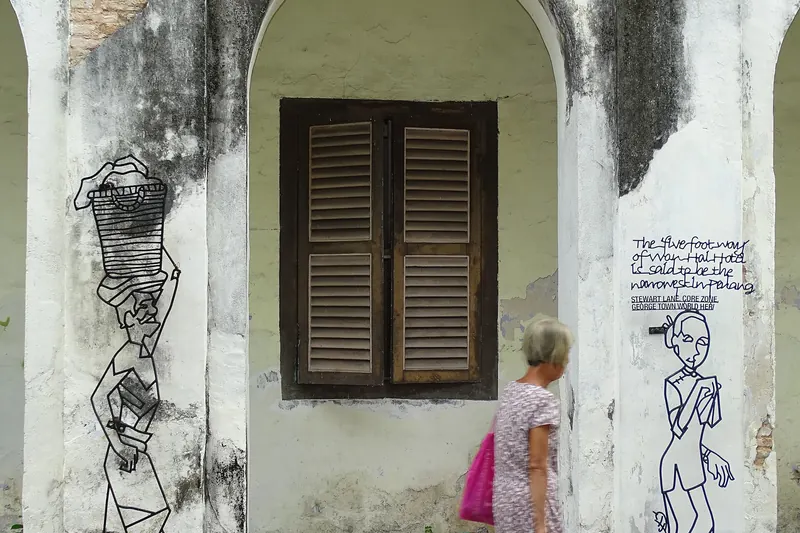 A street art mural in George Town, Penang