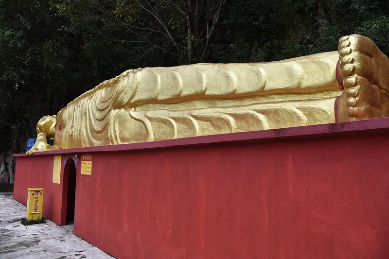 A reclining Buddha at a cave temple in Ipoh