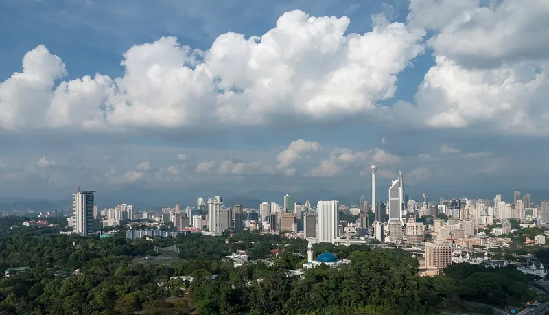 The Kuala Lumpur skyline with the Petronas Towers