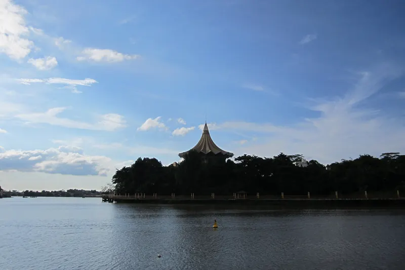 The Sarawak River waterfront in Kuching