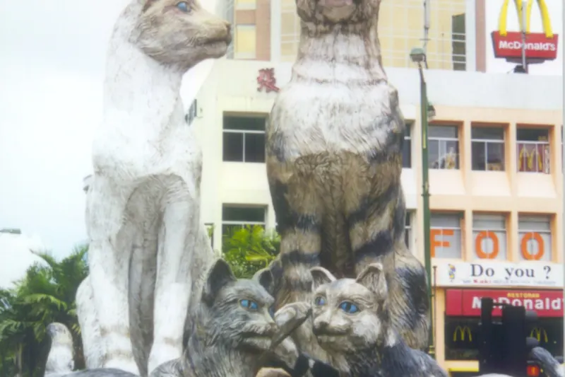 A cat statue in Kuching