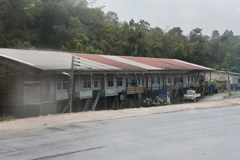 A traditional longhouse in Sarawak