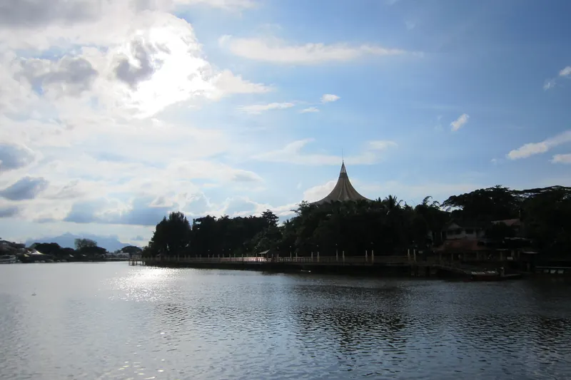 The Sarawak River waterfront in Kuching