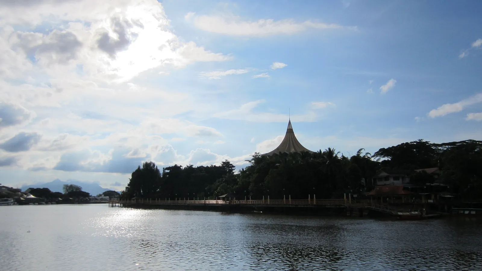The Sarawak River waterfront in Kuching