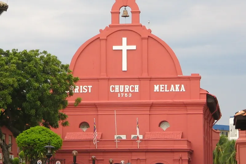 Christ Church, a red Dutch colonial church in Malacca
