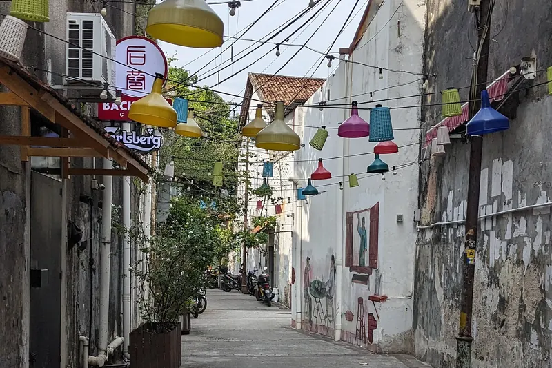 A laneway with street art in George Town