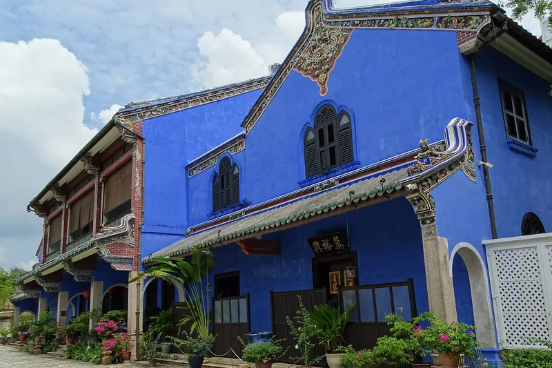 The interior courtyard of the Blue Mansion