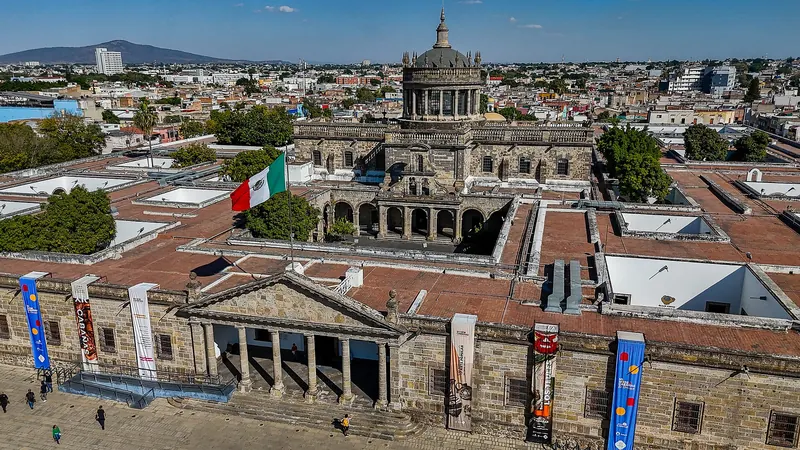 The colonnaded courtyard of the Hospicio Cabañas in Guadalajara