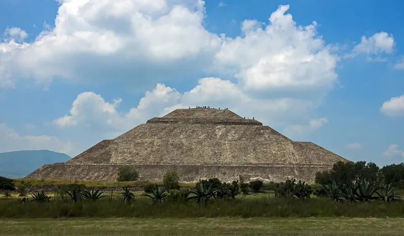 The Pyramid of the Sun at Teotihuacán rising above the site's paths