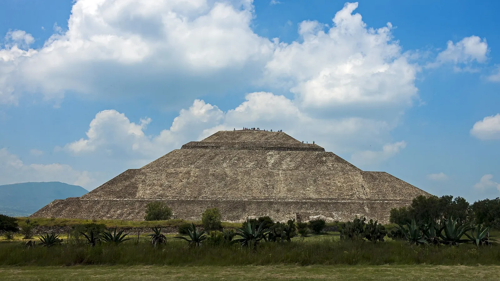 The Pyramid of the Sun at Teotihuacán rising above the site's paths