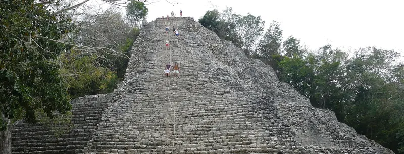 The Nohoch Mul pyramid at the Maya site of Cobá in the jungle