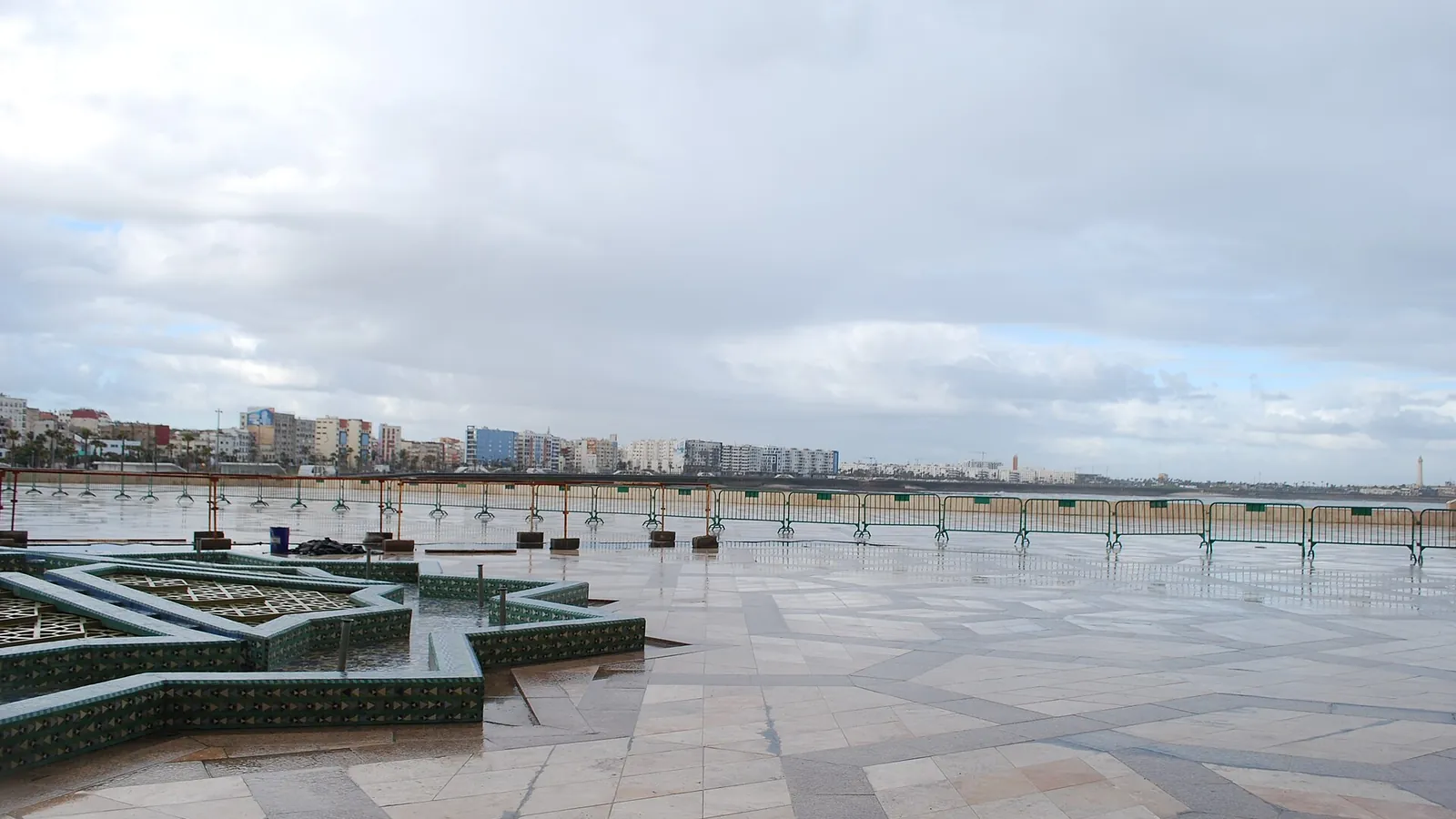 The vast plaza in front of the Hassan II Mosque in Casablanca