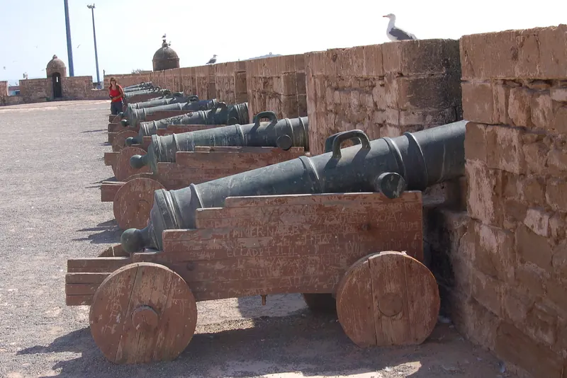 Old cannons on the ramparts of the Skala de la Ville in Essaouira