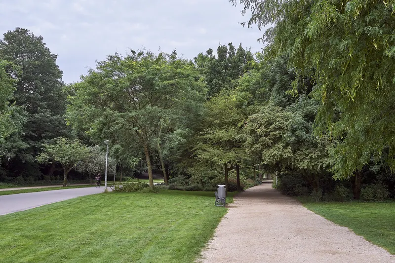 Green lawns and paths in Amsterdam's Vondelpark