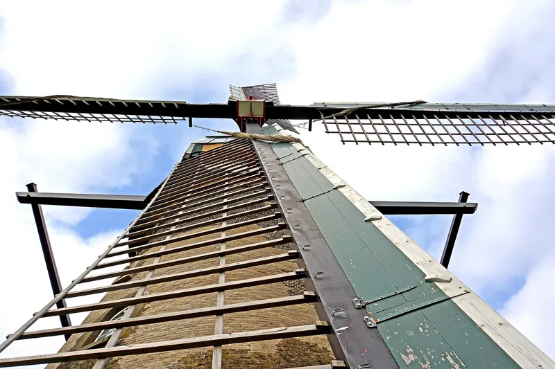 The mechanical workings inside the Museummolen at Kinderdijk