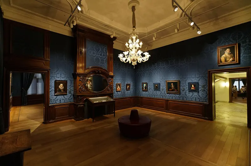 A gallery room inside the Mauritshuis museum in The Hague