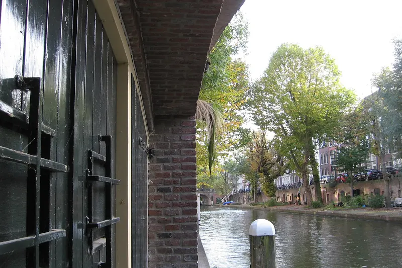 Historic wharf cellars along the Oudegracht canal in Utrecht