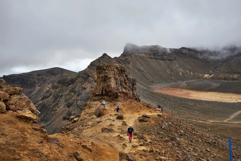 Volcanic craters and coloured lakes along the Tongariro Alpine Crossing