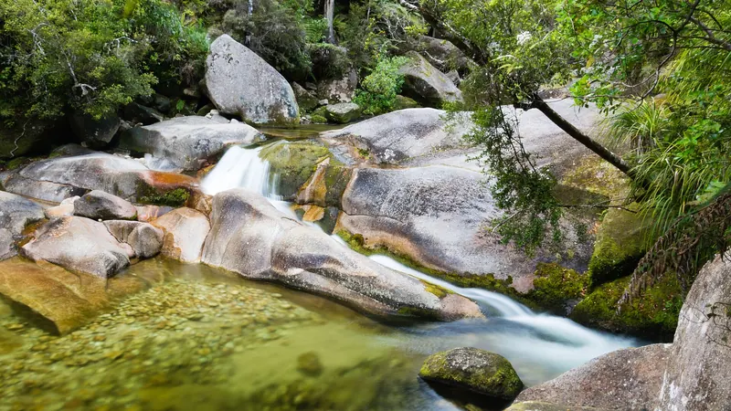 Cleopatra's Pool, a natural rock pool and slide in Abel Tasman National Park