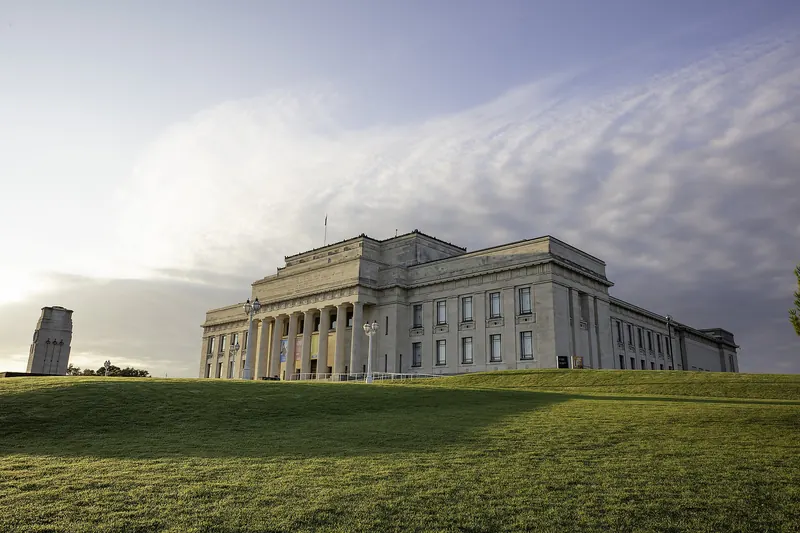 The neoclassical facade of the Auckland War Memorial Museum