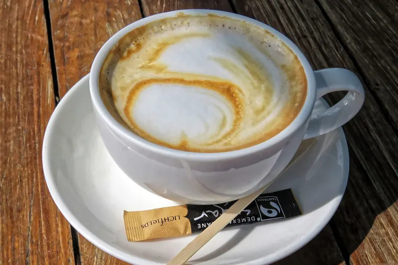 A flat white coffee, a New Zealand café staple