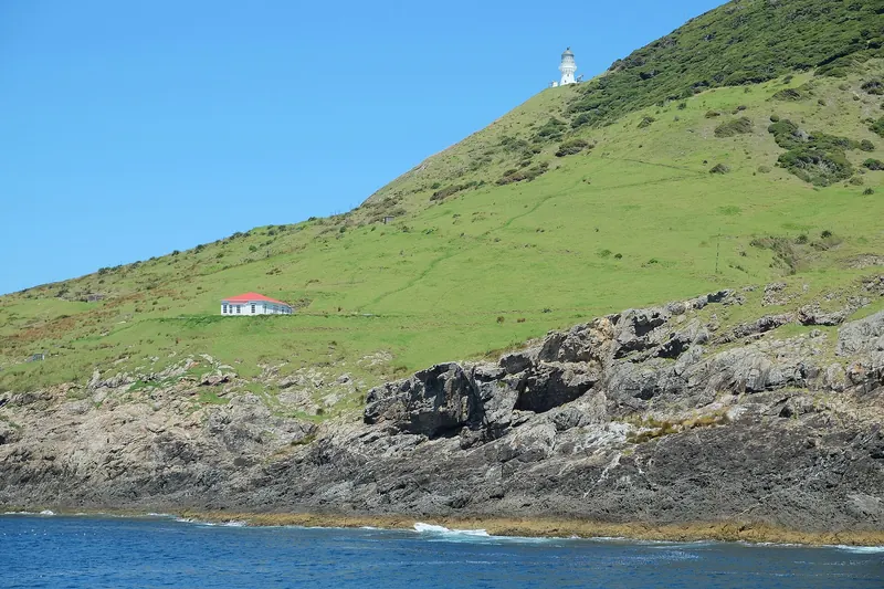The lighthouse and former keeper's house at Cape Brett