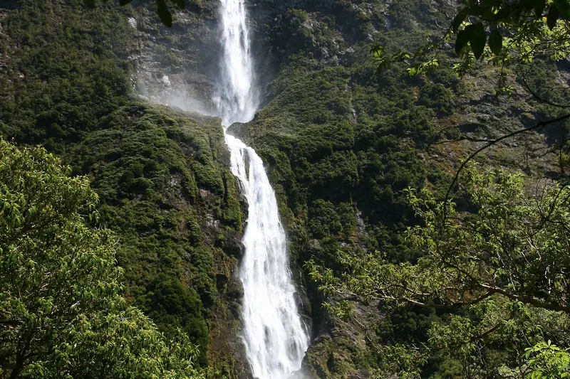 Sutherland Falls, New Zealand's tallest waterfall, on the Milford Track