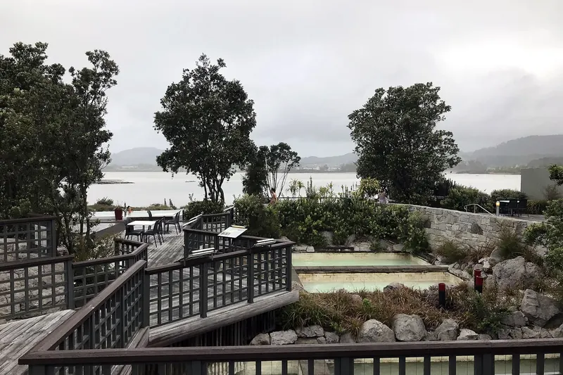 Natural hot mineral pools at the lakefront Polynesian Spa in Rotorua