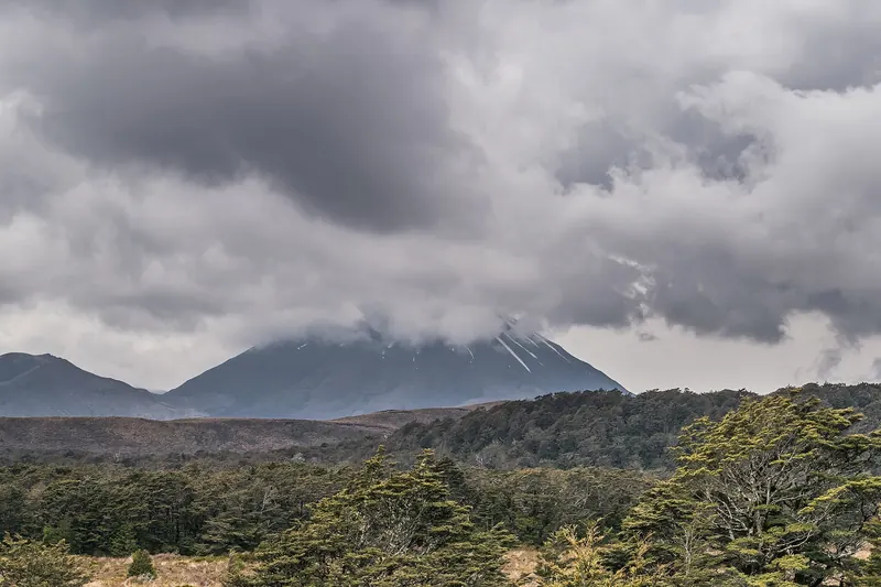 Mount Ngauruhoe's near-perfect volcanic cone in Tongariro National Park