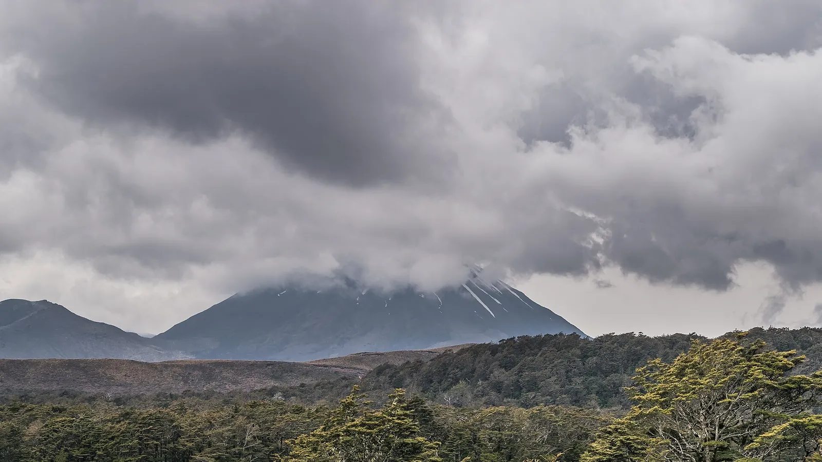 Mount Ngauruhoe's near-perfect volcanic cone in Tongariro National Park