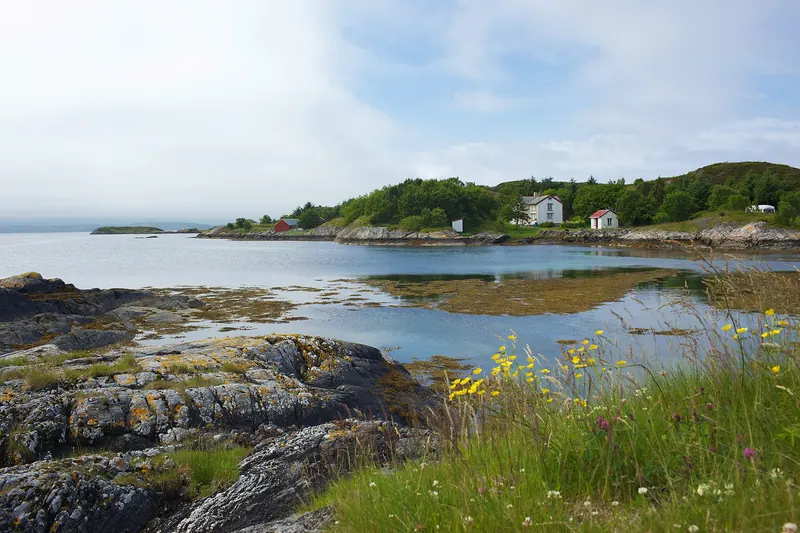 The Eldhusøya rest area and viewpoint along the Atlantic Road