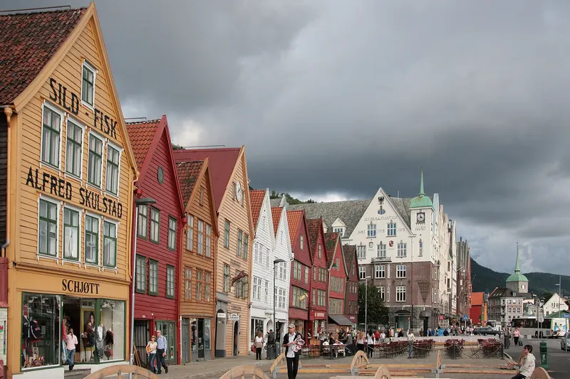 Narrow wooden alleys and passageways within Bryggen