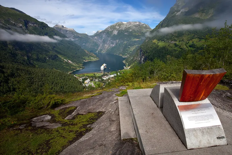 Geirangerfjord seen from the Flydalsjuvet viewpoint