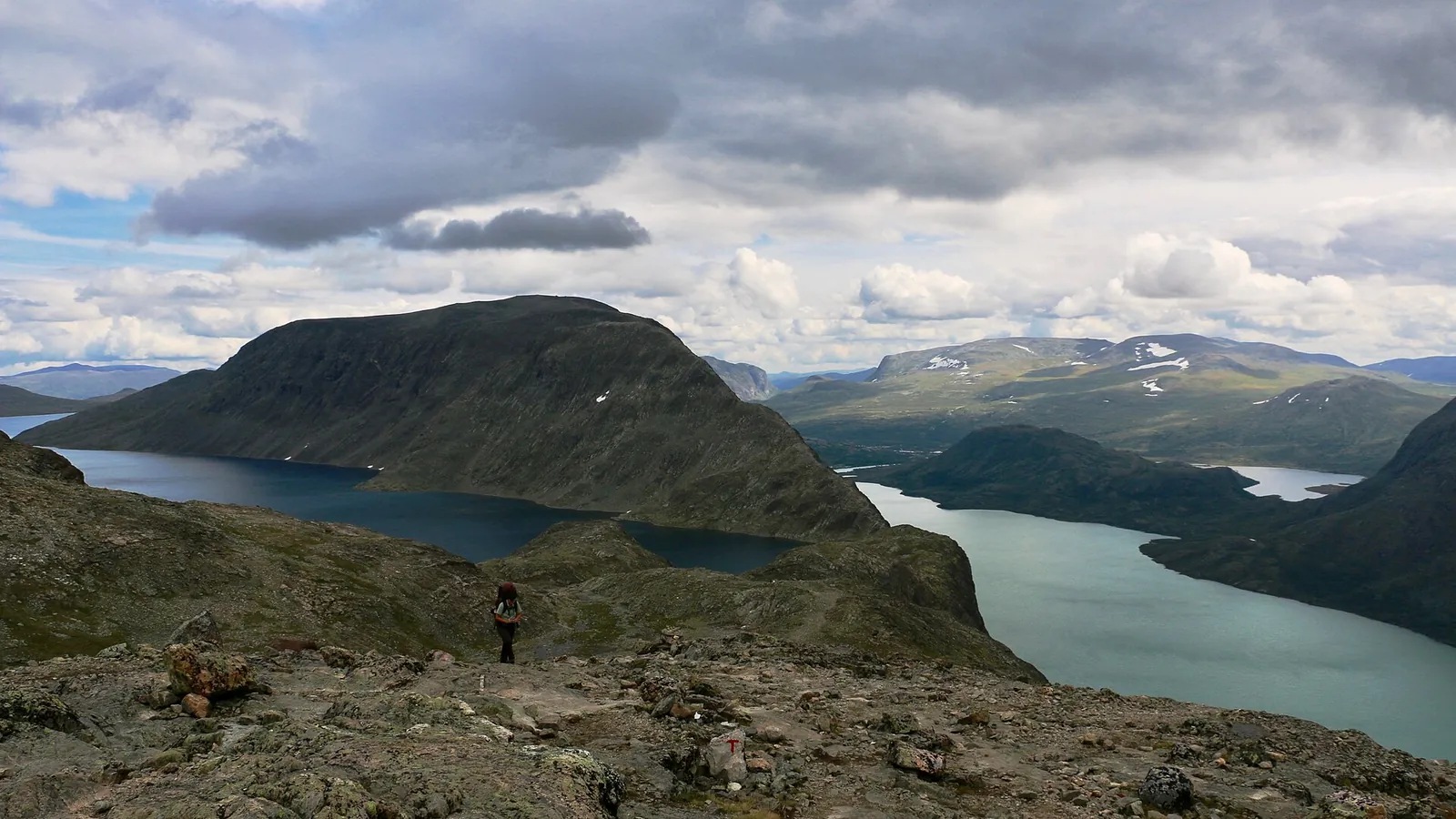 The Besseggen ridge above Lake Gjende in Jotunheimen