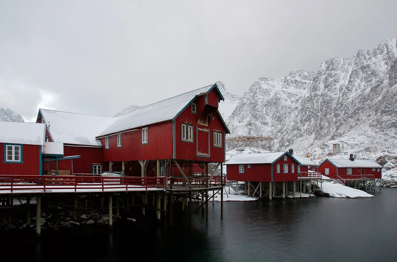 The historic fishing village of Å at the southern tip of Lofoten