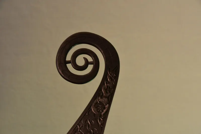 A genuine 9th-century Viking ship on display at the Viking Ship Museum
