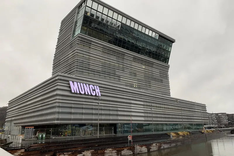 The modern twisting tower of Oslo's Munch Museum